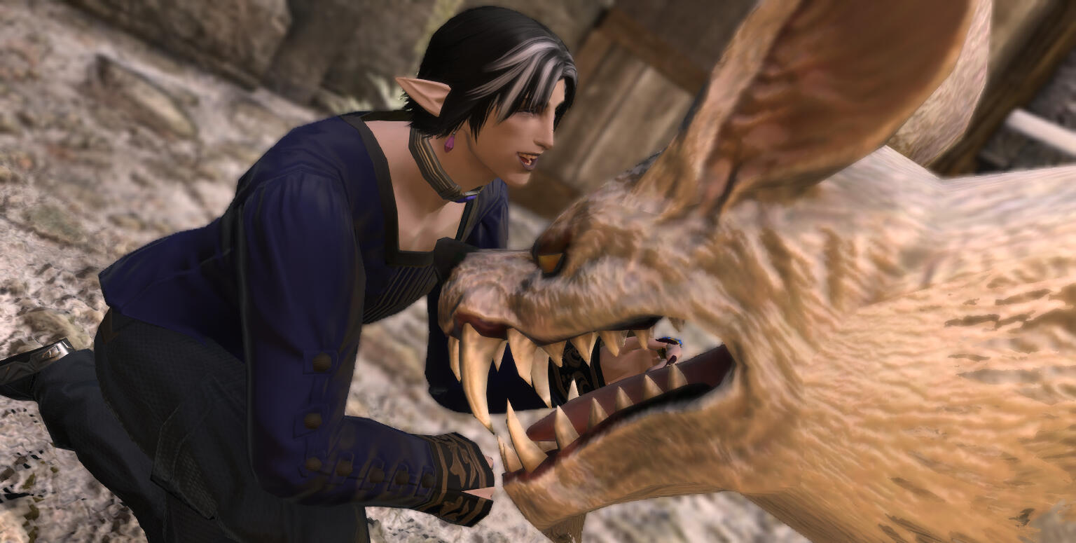 Morn' and his wolf, Black Ice.